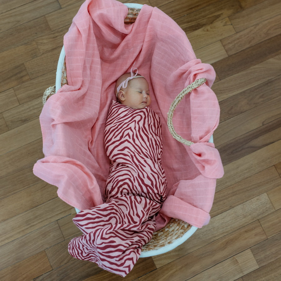 Tommy Lise Baby Swaddle Marsala Tiger 120X120Cm