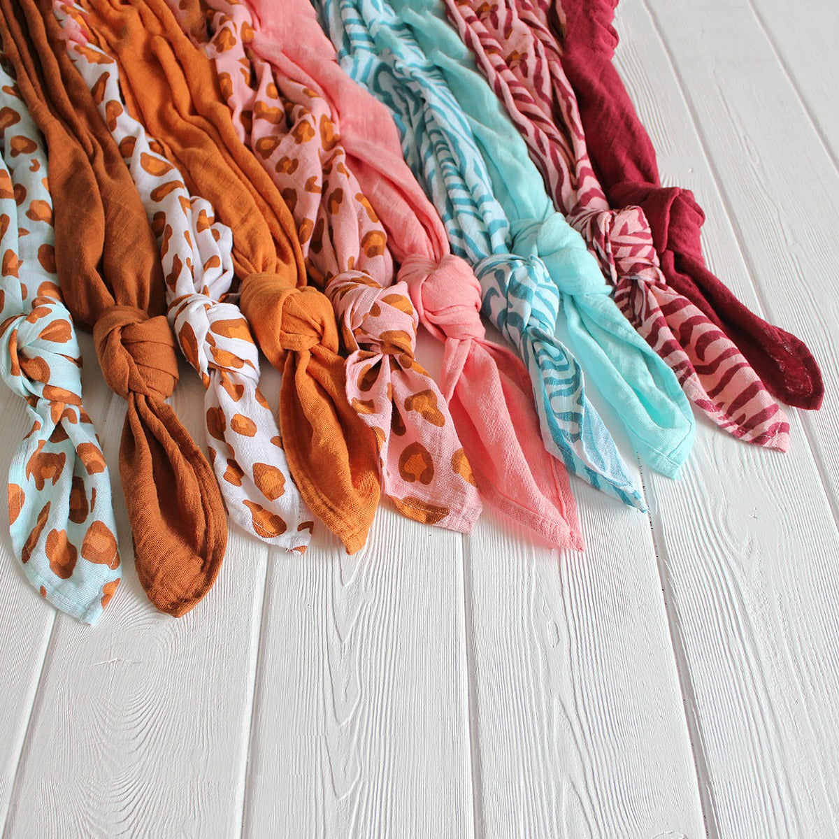 Tommy Lise Muslin Swaddle Set Coral Leopard(70X70Cm