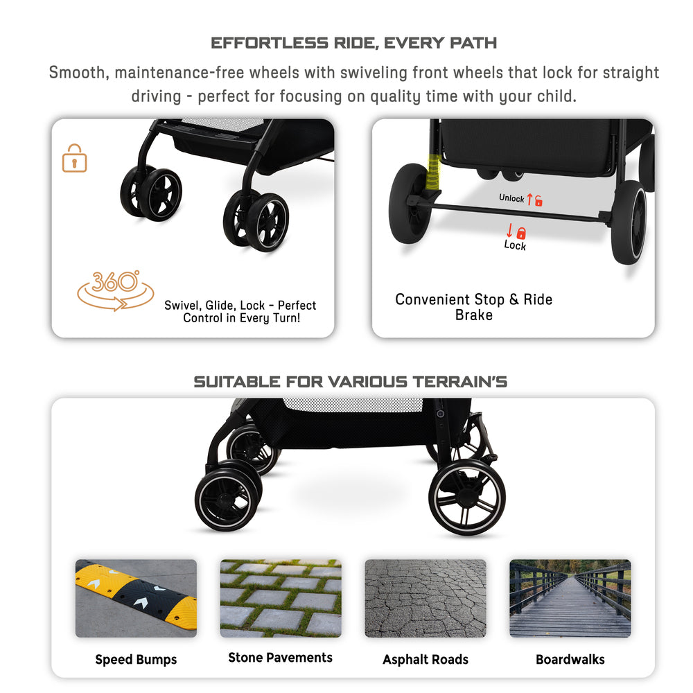Neobreez VOMX1 Ultra Lightweight Stroller Black
