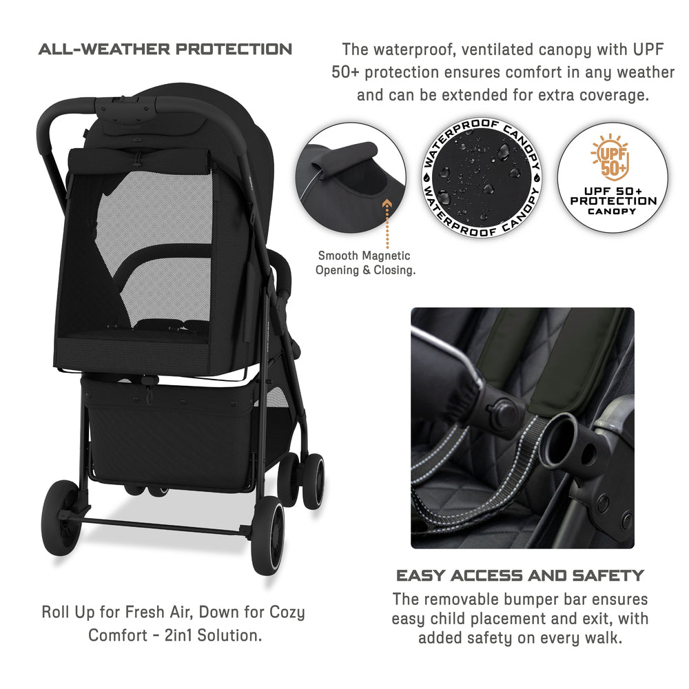 Neobreez VOMX1 Ultra Lightweight Stroller Black