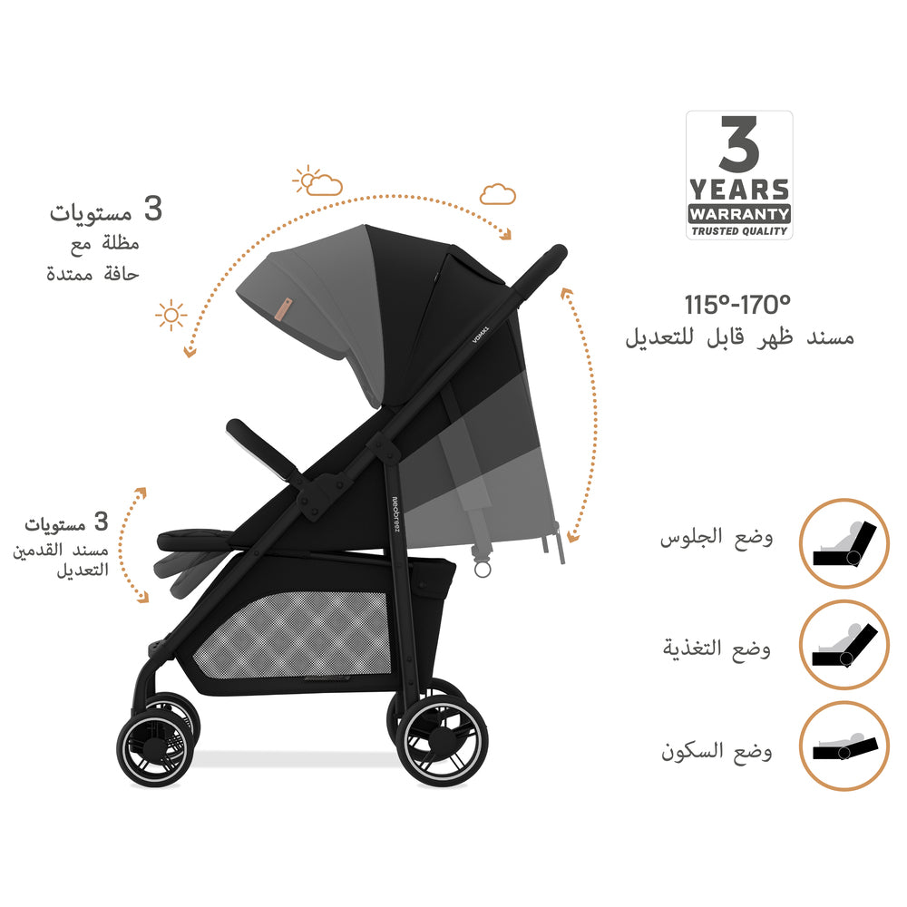 Neobreez VOMX1 Ultra Lightweight Stroller Black