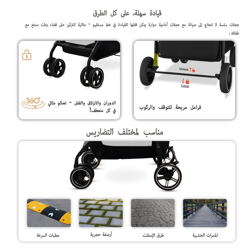 Neobreez VOMX1 Ultra Lightweight Stroller Black