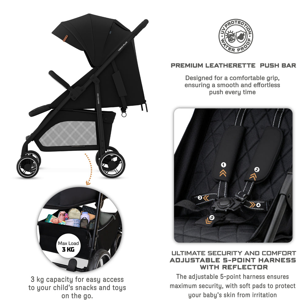 Neobreez VOMX1 PLUS 2 in 1 Travel System Stroller Black