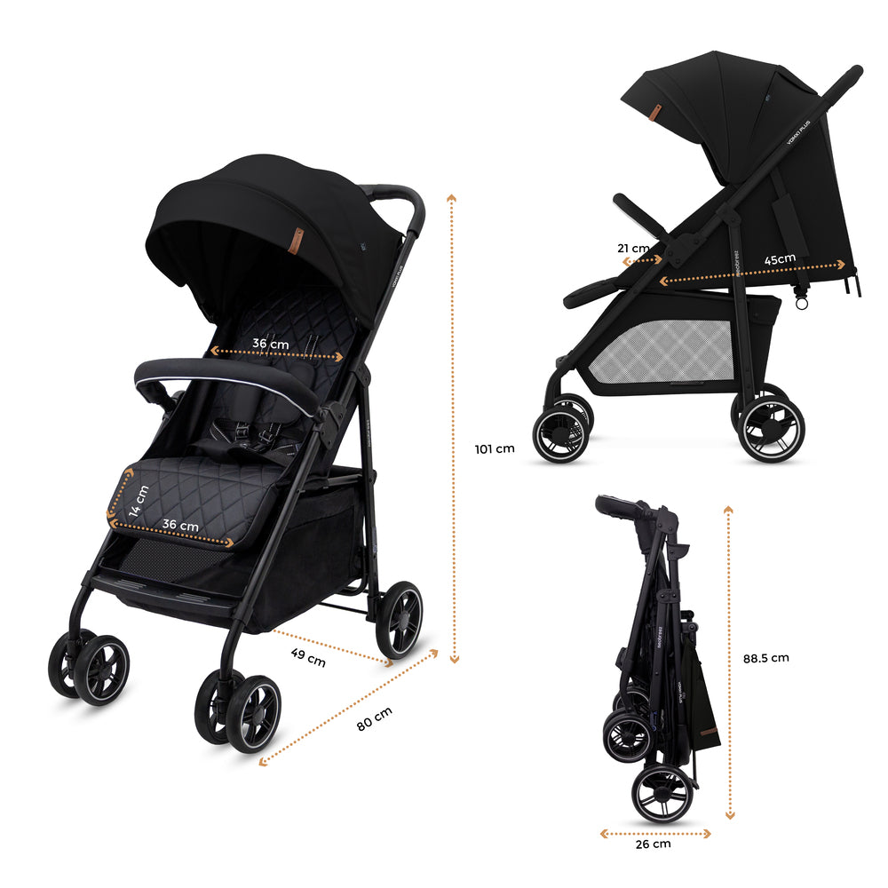 Neobreez VOMX1 PLUS 2 in 1 Travel System Stroller Black