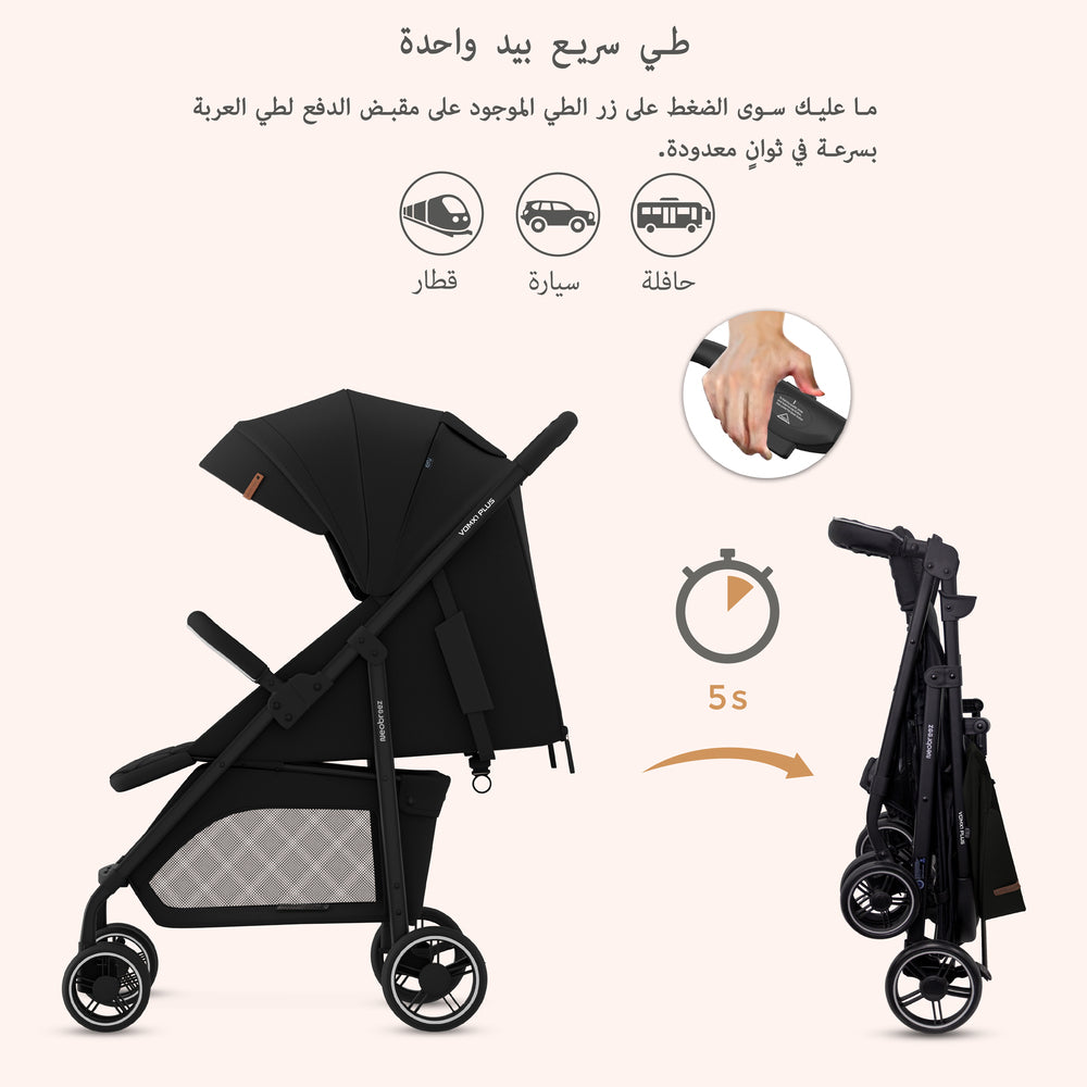 Neobreez VOMX1 PLUS 2 in 1 Travel System Stroller Black
