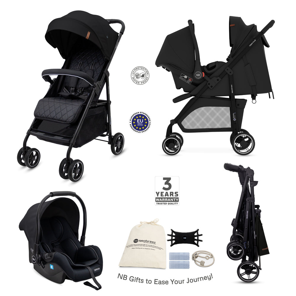 Neobreez VOMX1 PLUS 2 in 1 Travel System Stroller Black