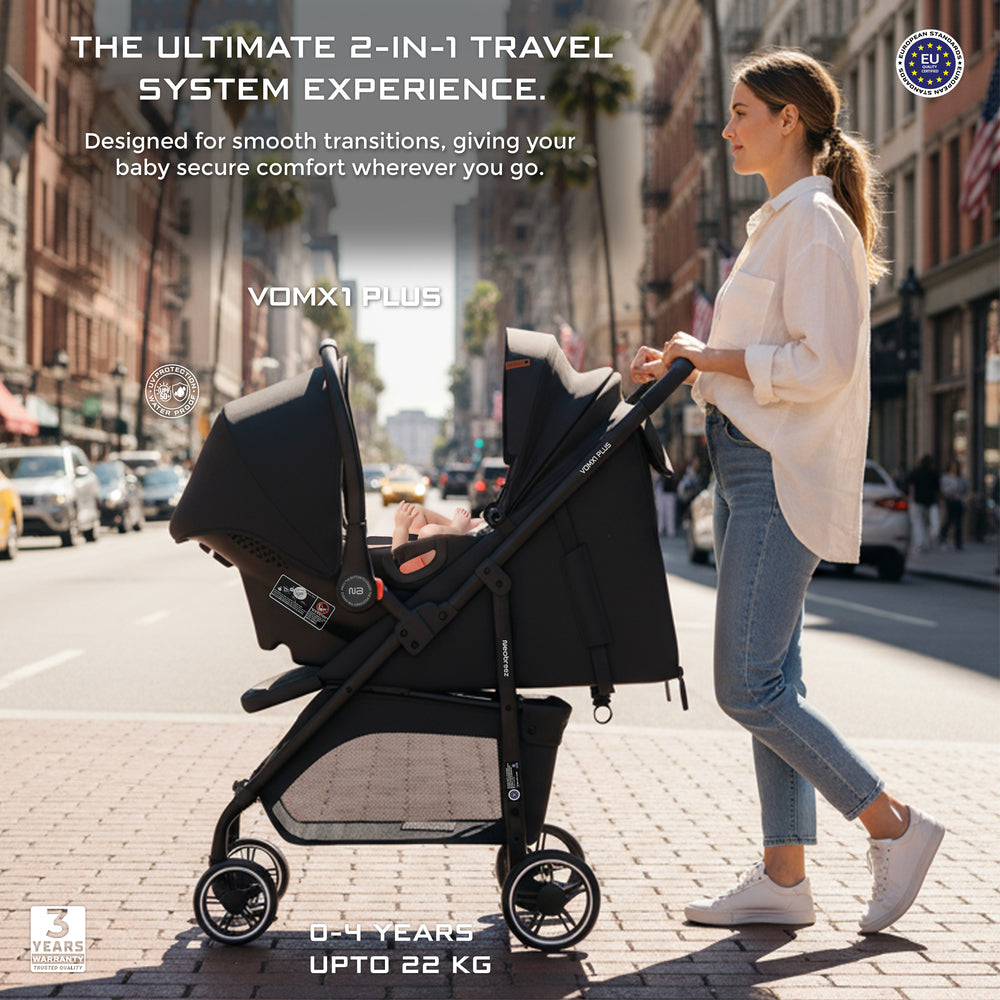Neobreez VOMX1 PLUS 2 in 1 Travel System Stroller Black
