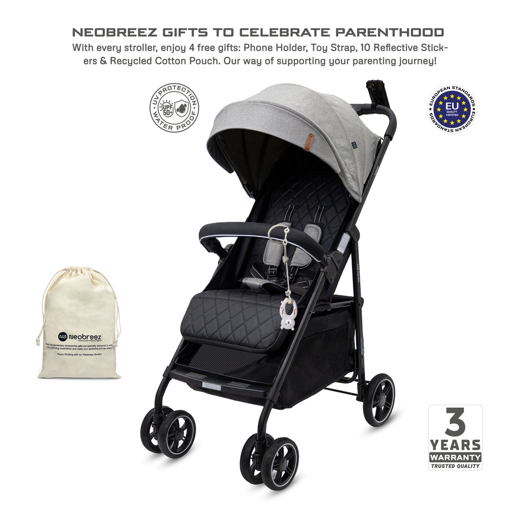 Neobreez VOMX1 Ultra Lightweight Stroller Medium Gray