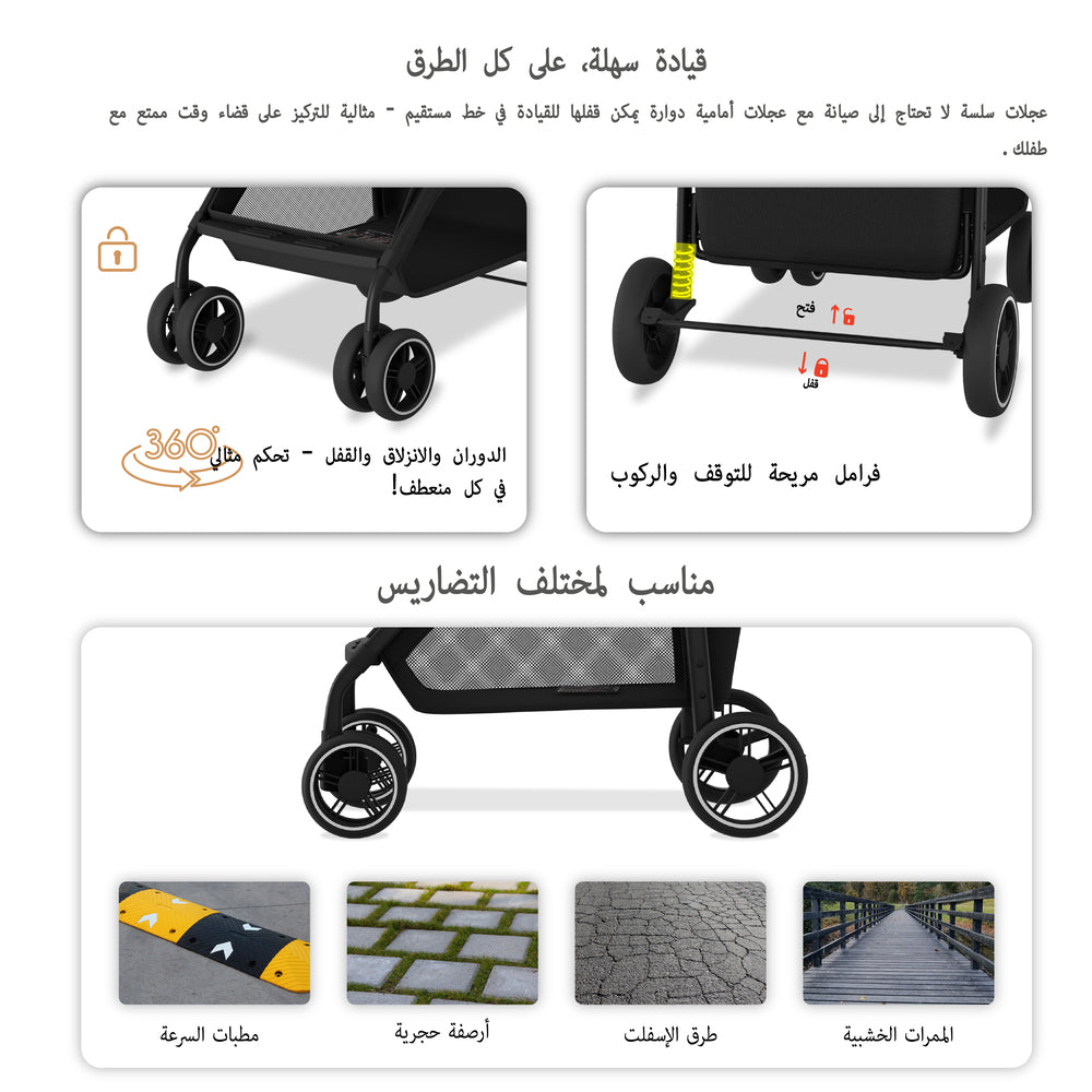 Neobreez VOMX1 Ultra Lightweight Stroller Medium Gray