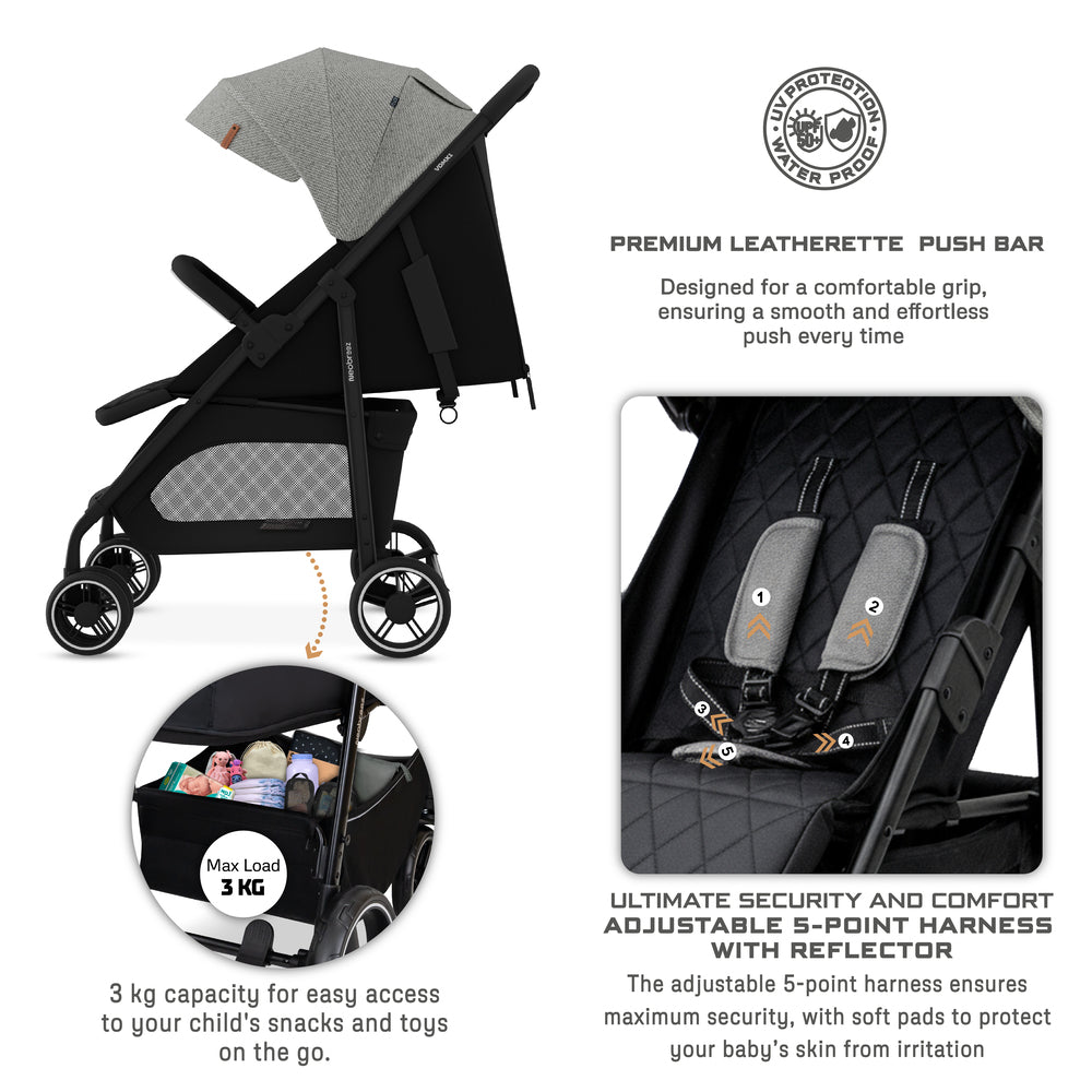 Neobreez VOMX1 Ultra Lightweight Stroller Medium Gray