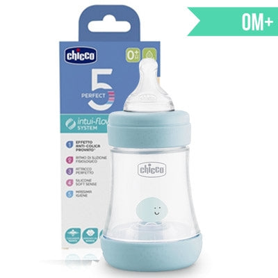 Chicco Perfect5 Bottle for Boys 0M+ - 150ML - Slow Flow - Silicone