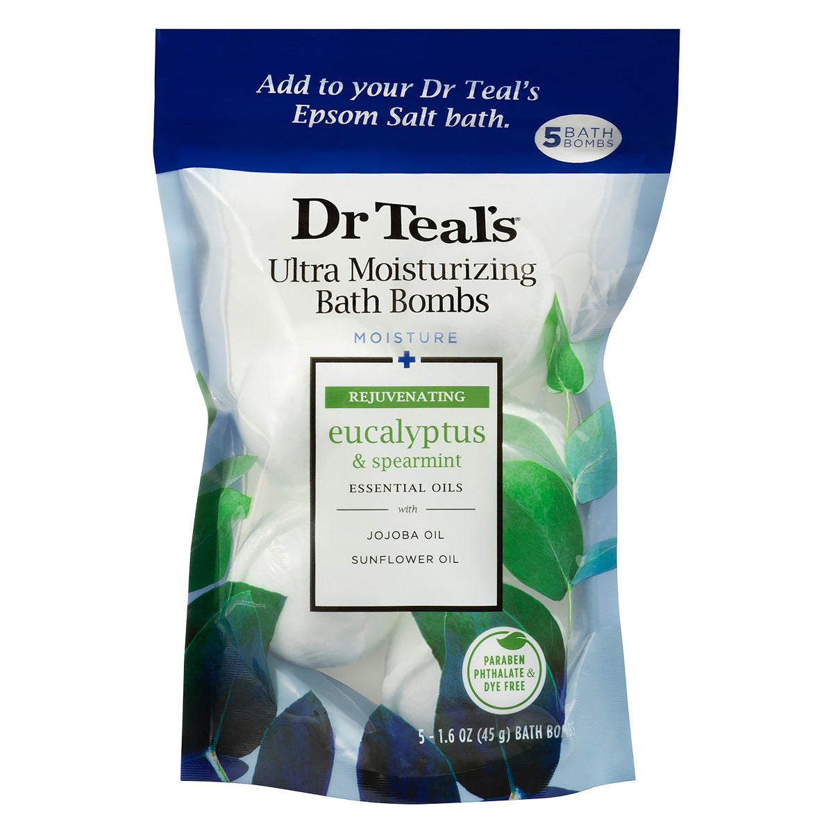 Dr Teals Eucalyptus Moisturizing Bath Bombs Set 5pcs 45g