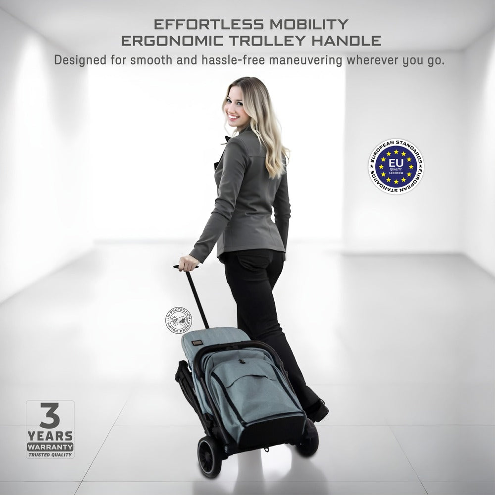 Neobreez Penta Compact Lightweight Travel Stroller with Cup Holder Medium Grey