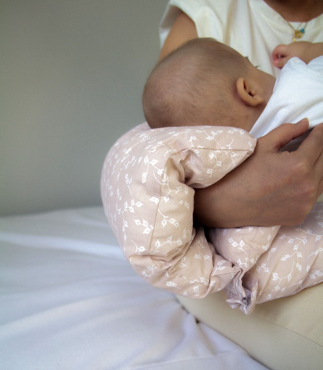 Babyjem Head Supported Breastfeeding Cushion Salmon Flower