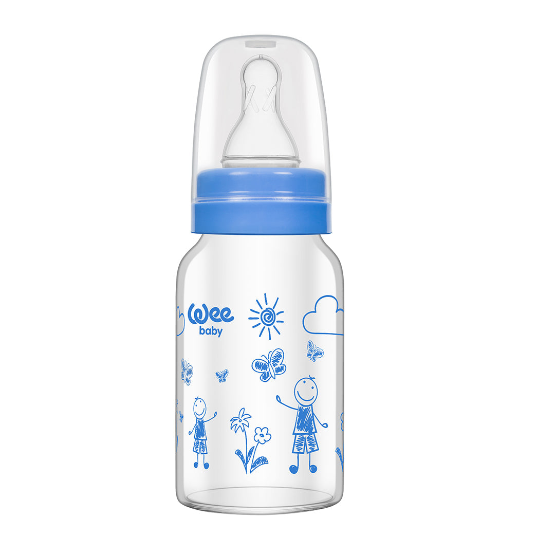 Wee Baby Heat Resistant  Glass Feeding Bottle 120ml (Sold Separately Subject to Availability)