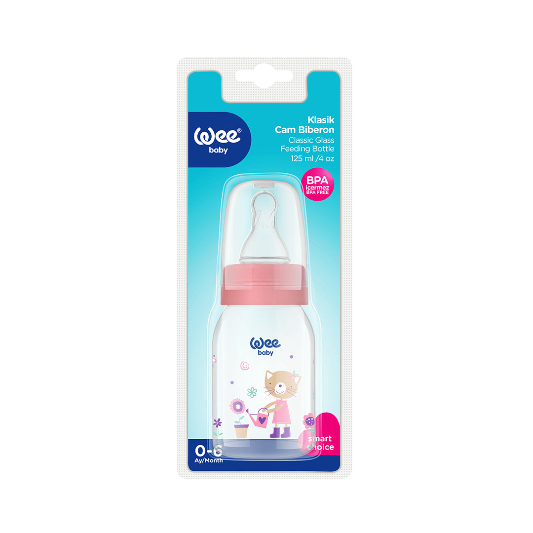 Wee Baby Glass Feeding Bottle 125ml (Sold Separately Subject to Availability)