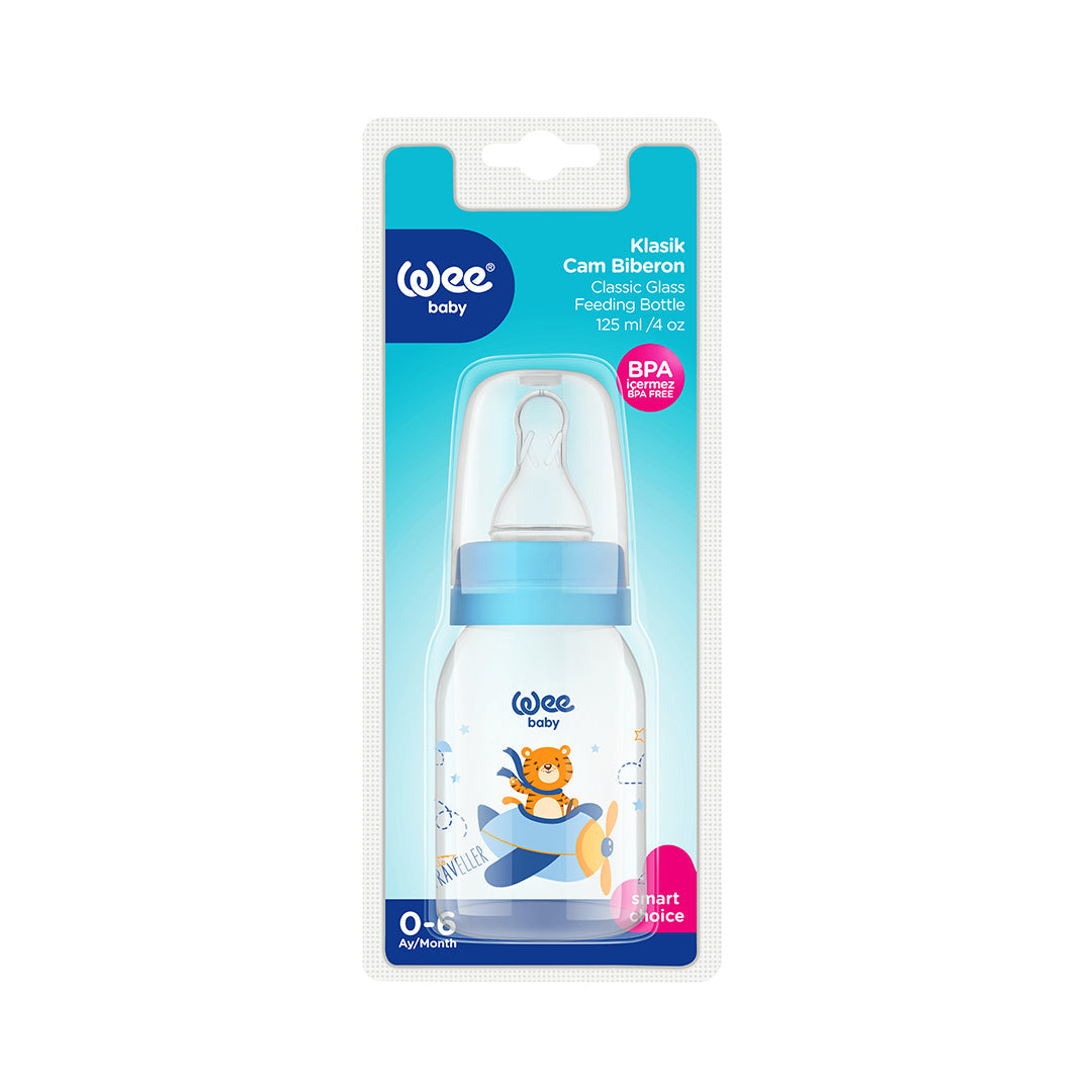 Wee Baby Glass Feeding Bottle 125ml (Sold Separately Subject to Availability)