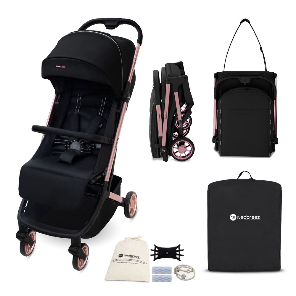 Neobreez Neolite Ultra Lightweight Cabin Size Travel Stroller Black