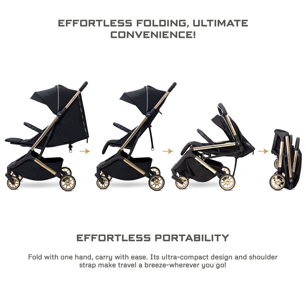 Neobreez Neolite Ultra Lightweight Cabin Size Travel Stroller Black