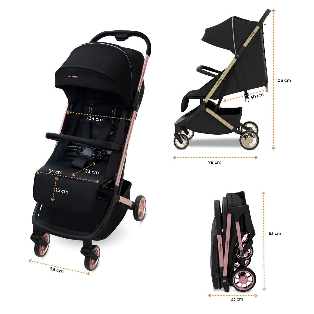 Neobreez Neolite Ultra Lightweight Cabin Size Travel Stroller Black