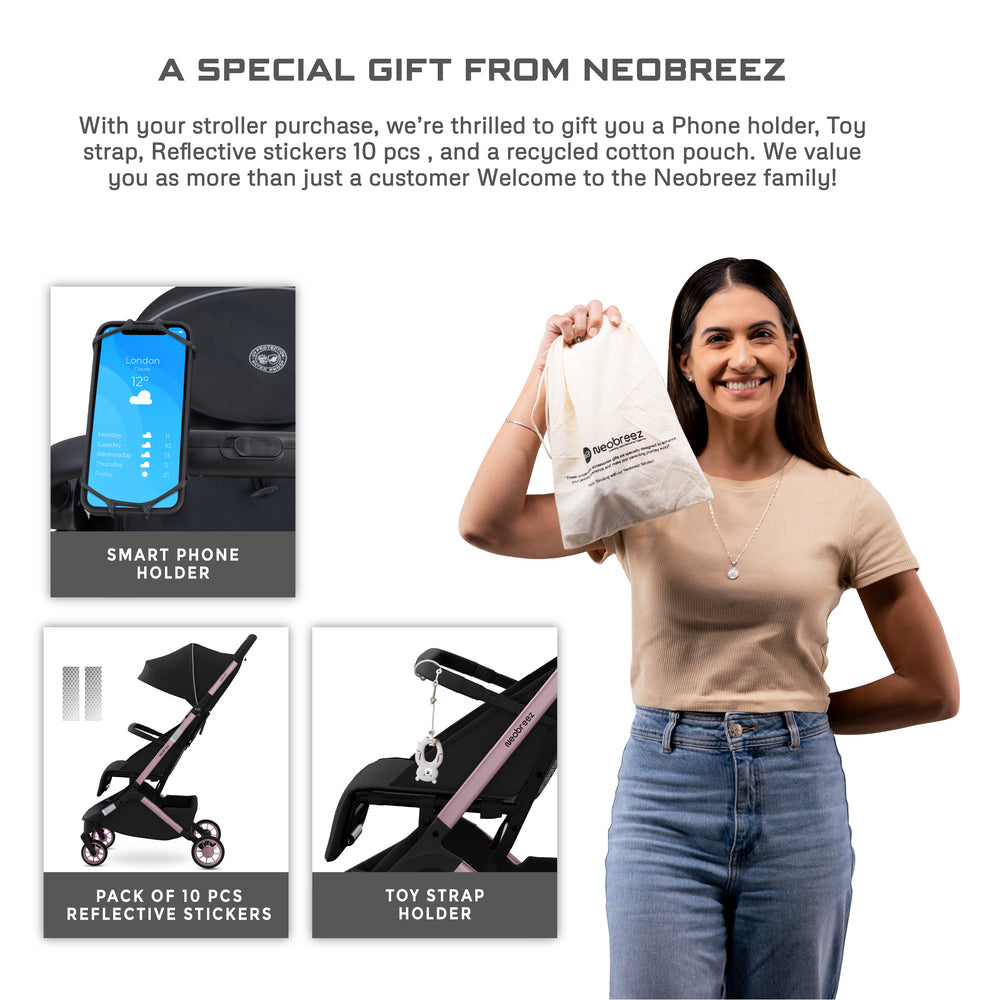 Neobreez Neolite Ultra Lightweight Cabin Size Travel Stroller Black