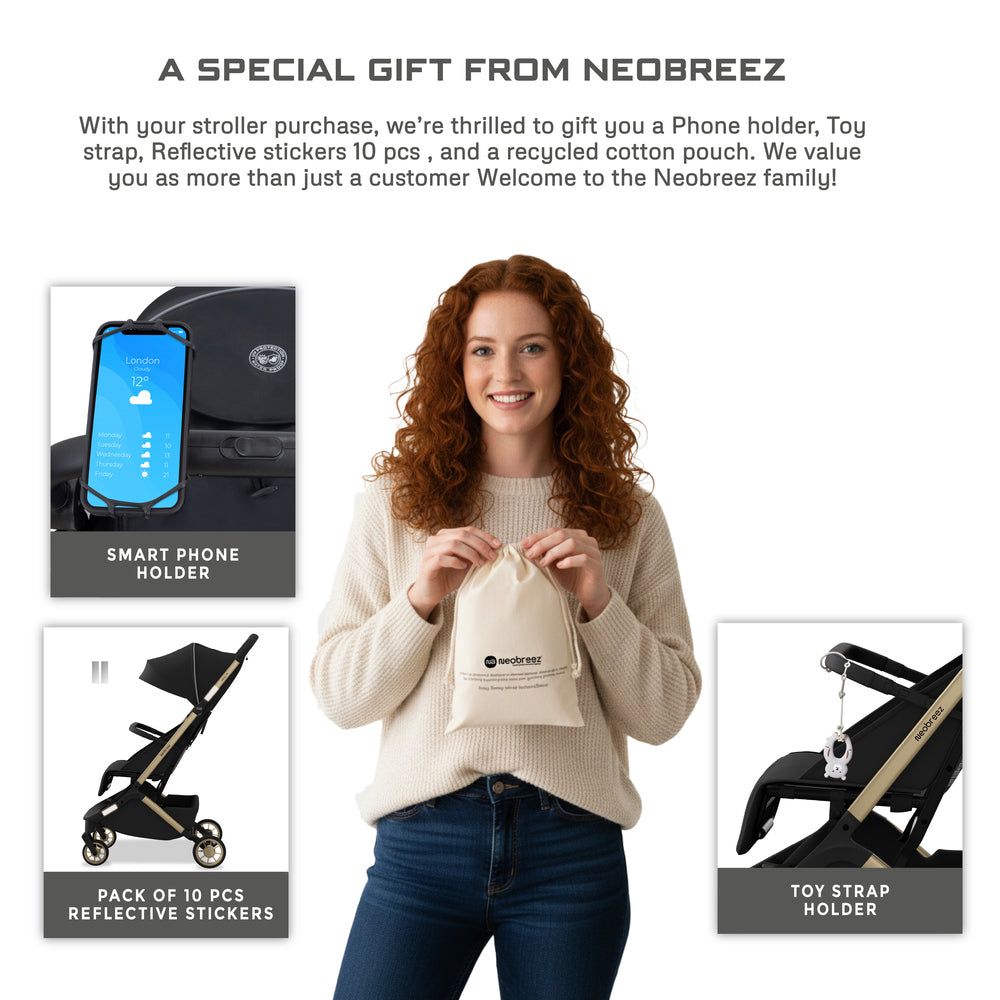 Neobreez Neolite Ultra Lightweight Cabin Size Travel Stroller Black