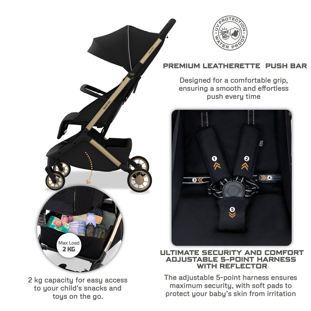 Neobreez Neolite Ultra Lightweight Cabin Size Travel Stroller Black