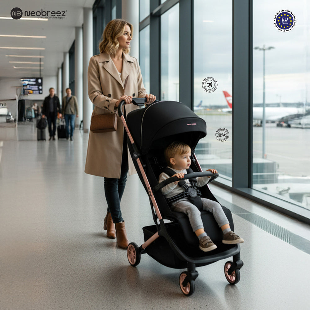Neobreez Neolite Ultra Lightweight Cabin Size Travel Stroller Black