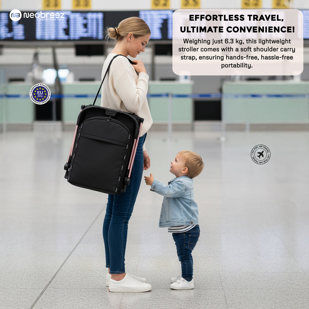 Neobreez Neolite Ultra Lightweight Cabin Size Travel Stroller Black