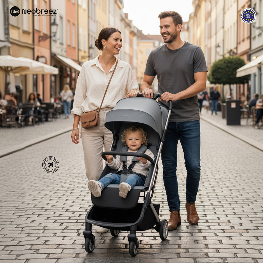 Neobreez Neolite Ultra Lightweight Cabin Size Travel Stroller Grey/Black