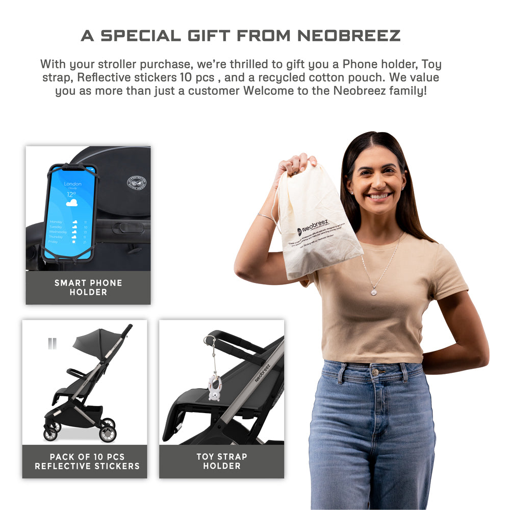 Neobreez Neolite Ultra Lightweight Cabin Size Travel Stroller Grey/Black