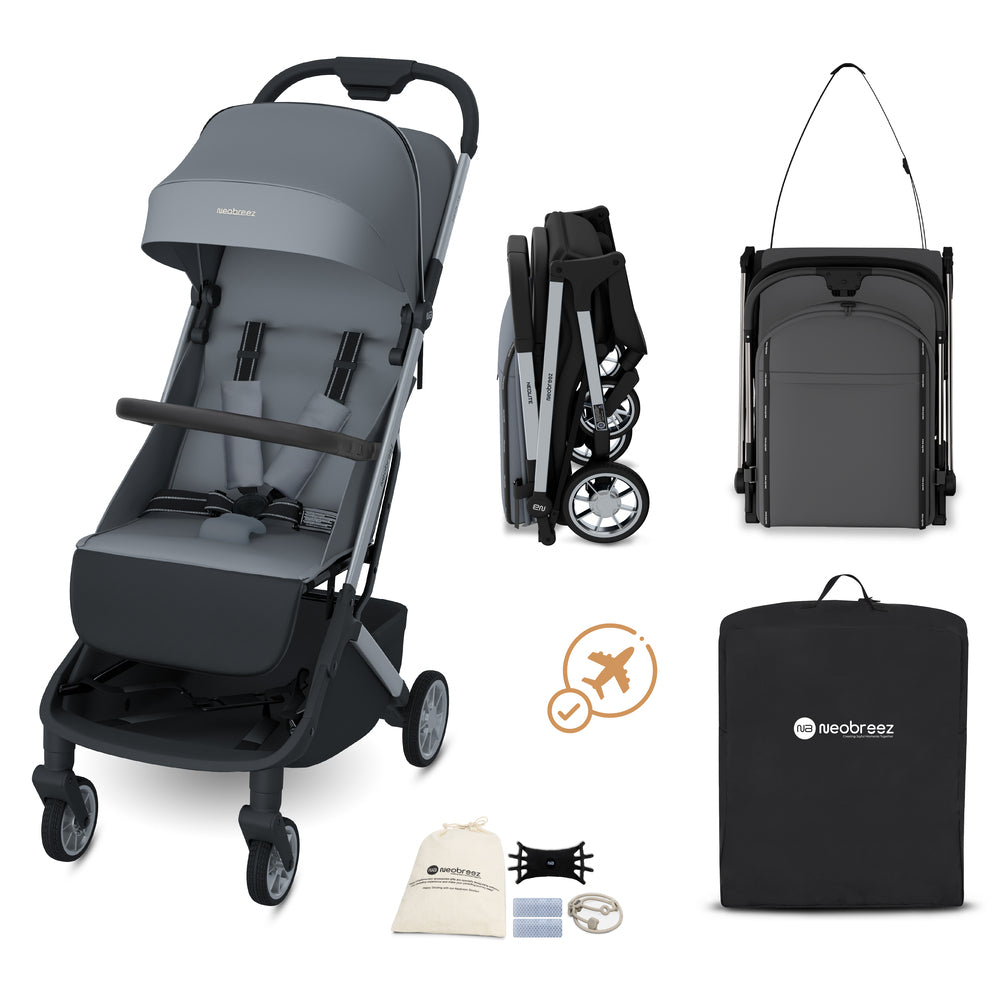 Neobreez Neolite Ultra Lightweight Cabin Size Travel Stroller Grey/Black