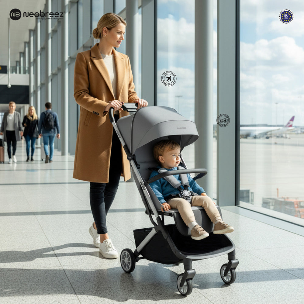 Neobreez Neolite Ultra Lightweight Cabin Size Travel Stroller Grey/Black
