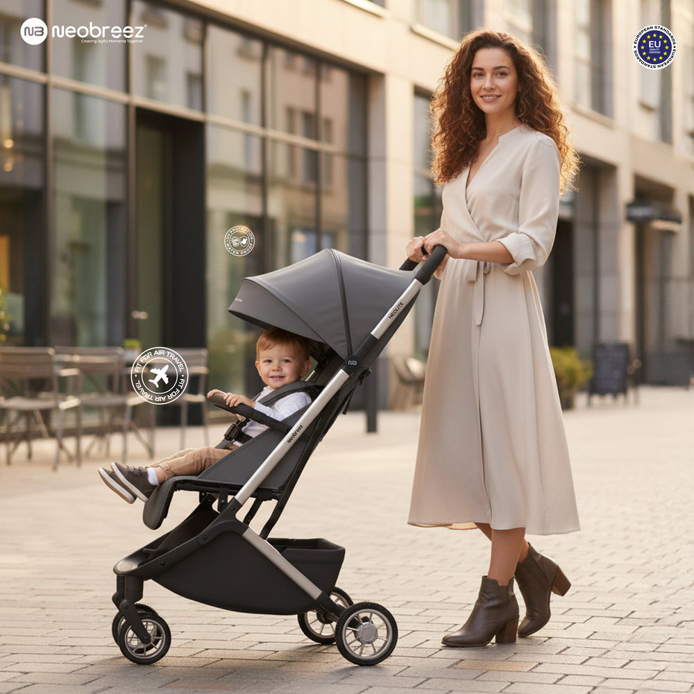 Neobreez Neolite Ultra Lightweight Cabin Size Travel Stroller Grey/Black