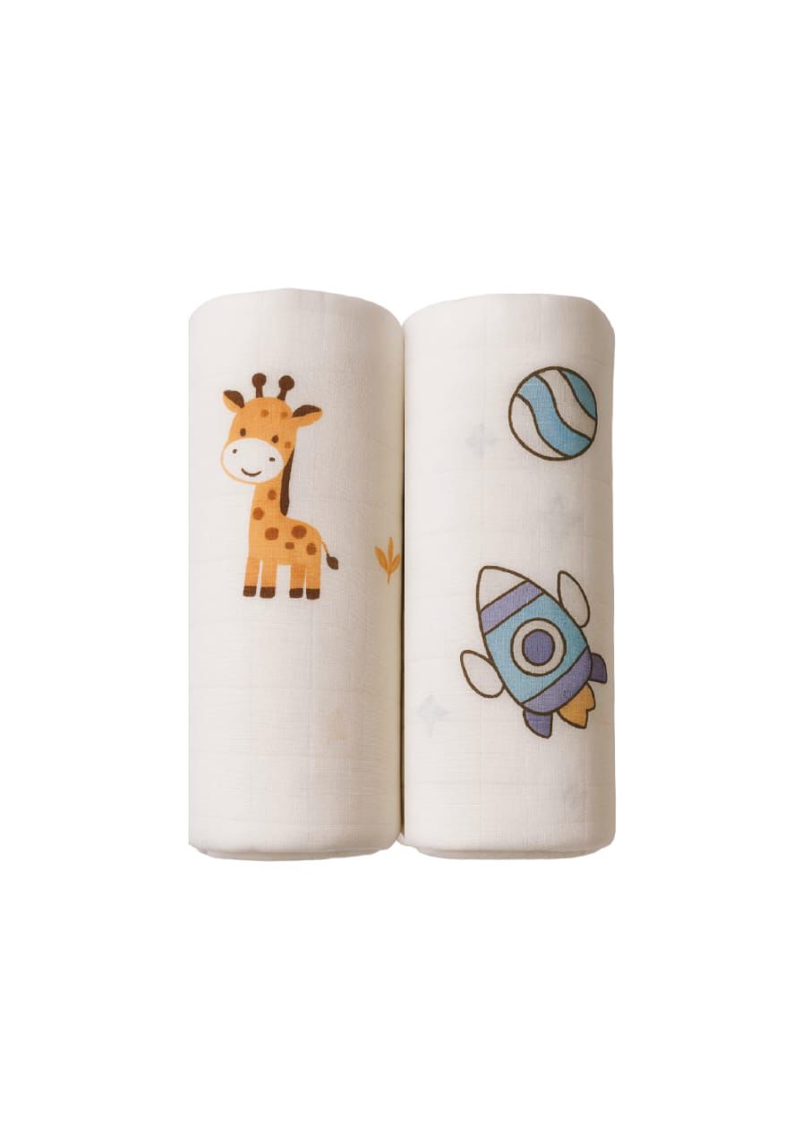 Kinder Valley Little Safari Bamboo Muslin Swaddle Pack of 2