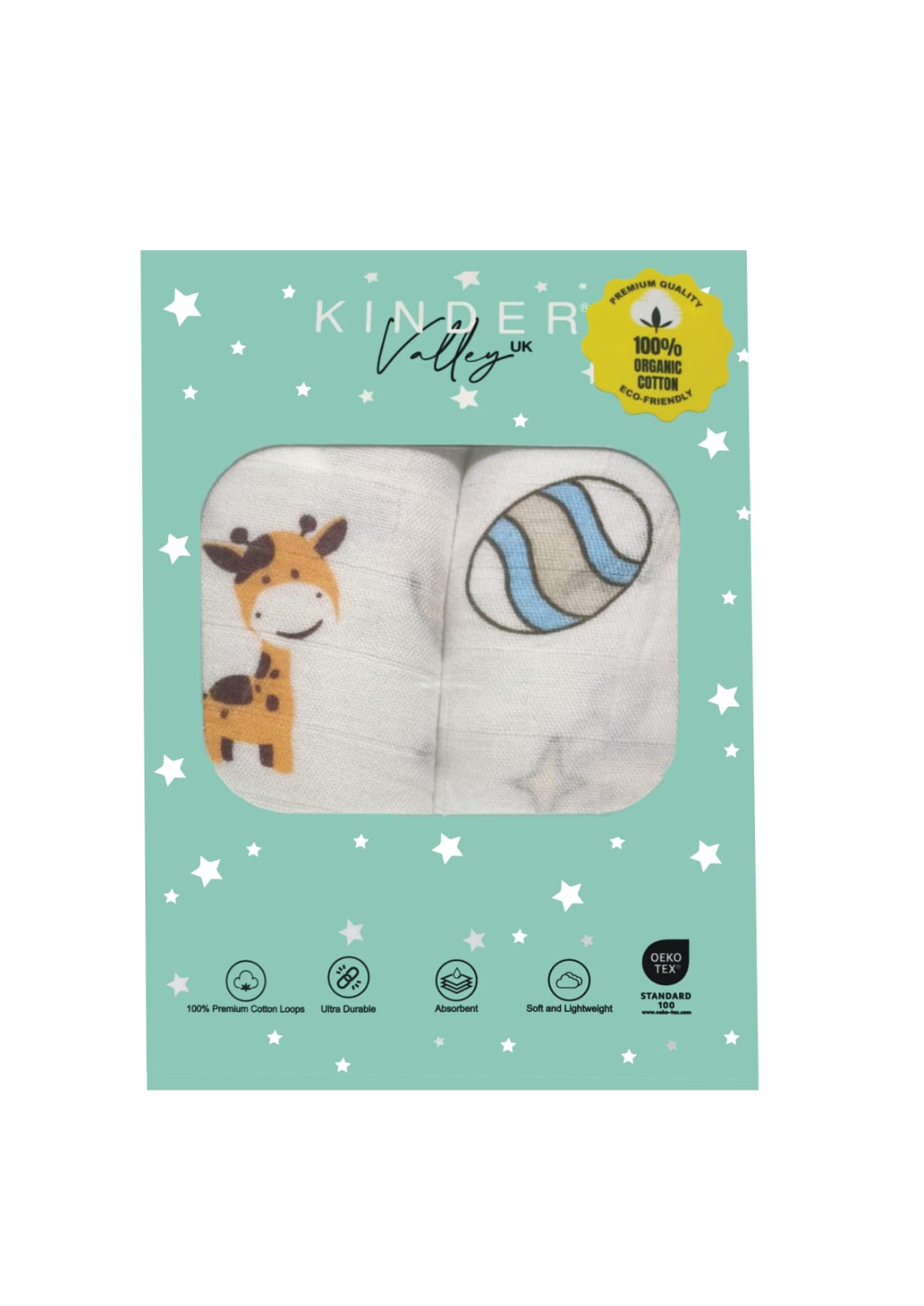 Kinder Valley Little Safari Bamboo Muslin Swaddle Pack of 2