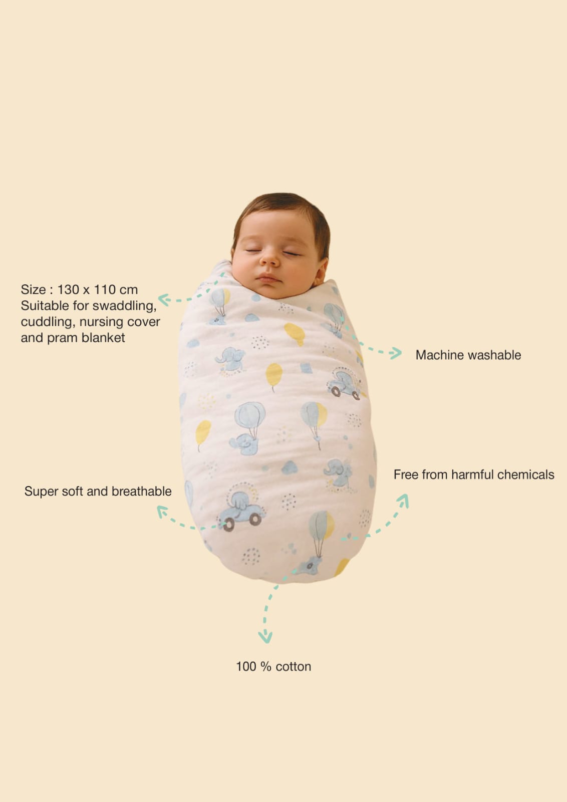 Kinder Valley Animal Prints Bamboo Muslin Swaddle