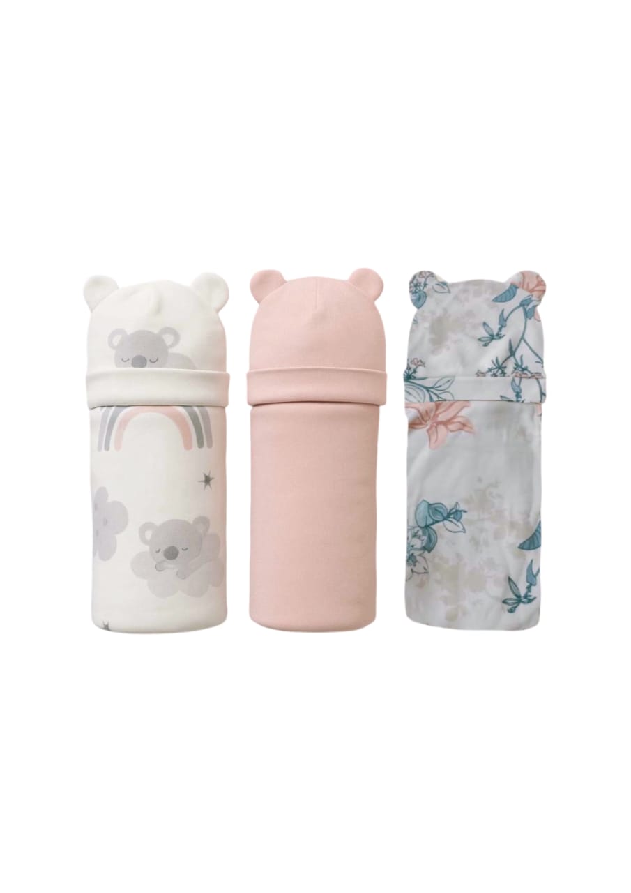 Kinder Valley Adjustable Cocoon Swaddle Swrap Trio Headcover