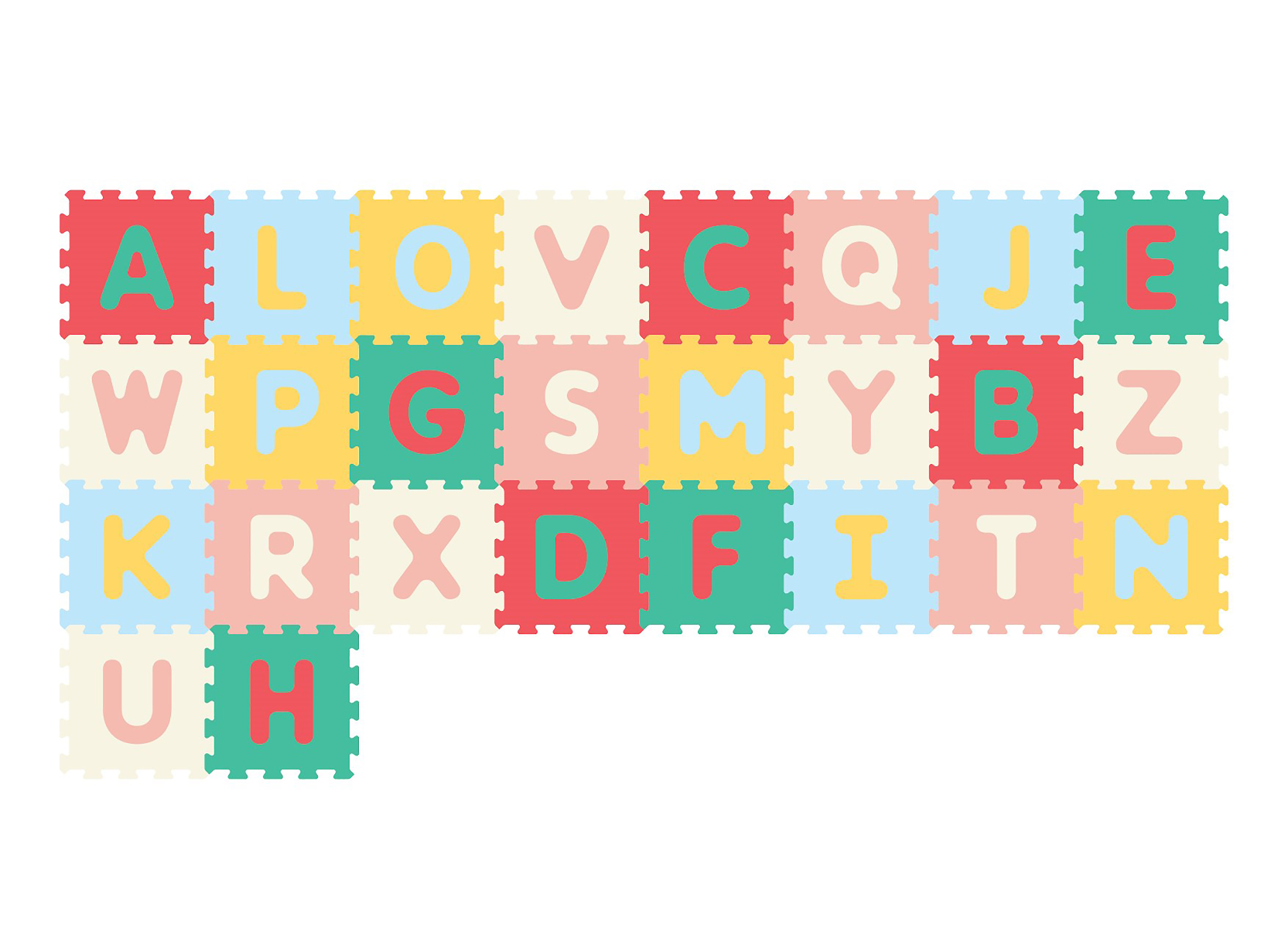 Sunta Antibacterial Alphabet Puzzle Mat Multicolor 26pcs