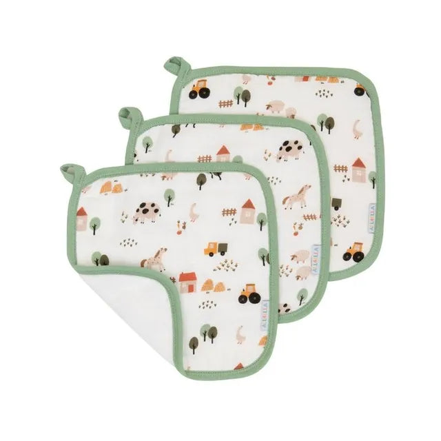 All4Ella - Wash Cloth 3 Pack - Country Farm