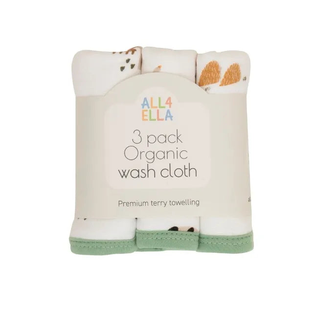 All4Ella - Wash Cloth 3 Pack - Country Farm