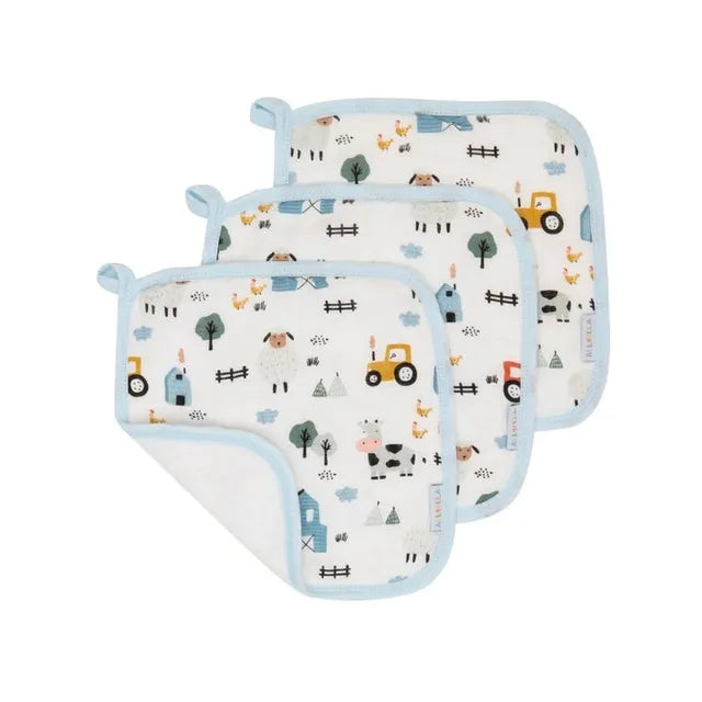 All4Ella - Wash Cloth 3 Pack - Barnyard