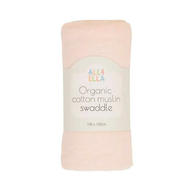 All4Ella - Muslin Swaddle - Baby Pink