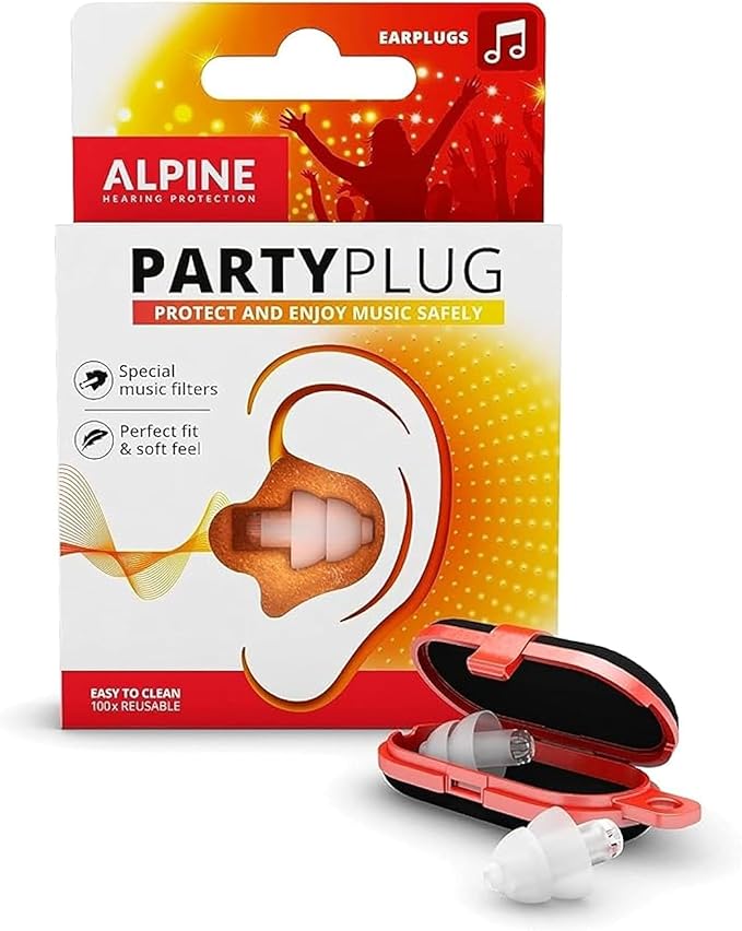 سدادات أذن شفافة للحفلات من Alpine Partyplug، زوج واحد