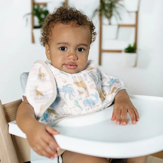 مريلة أطفال قطنية أساسية من Aden + Anais بتصميم التجشؤ من Natural History