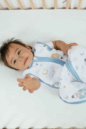 Aden + Anais Essentials 100% Cotton Muslin 1.0 Tog Light Sleeping Bag Space Explorers 6 to 18 months