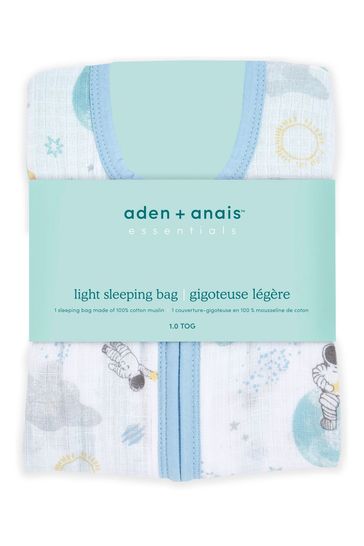 Aden + Anais Essentials 100% Cotton Muslin 1.0 Tog Light Sleeping Bag Space Explorers 6 to 18 months