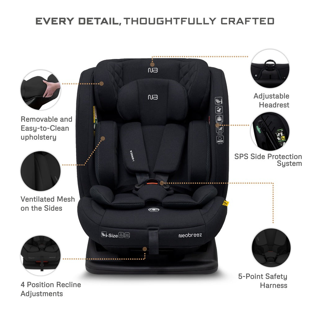 Neobreez i Eroca i Size All In1 Convertible Car Seat Black
