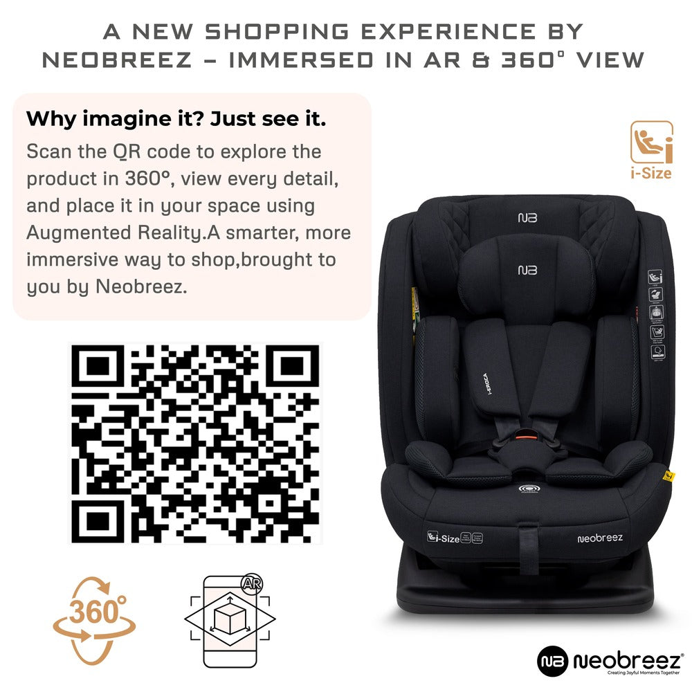 Neobreez i Eroca i Size All In1 Convertible Car Seat Black