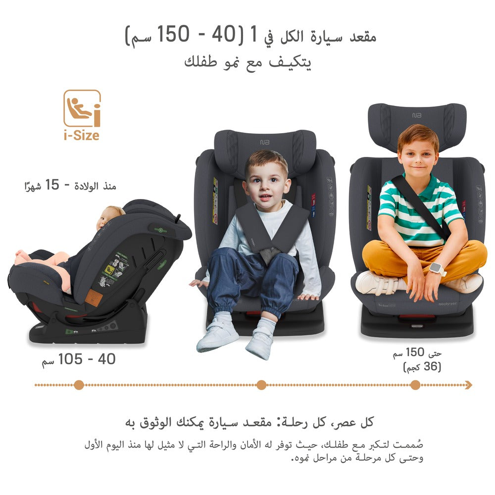Neobreez i Eroca i Size All In1 Convertible Car Seat Grey